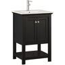 Fresca Bradford 24 in. W Traditional Bathroom Vanity in Black with Ceramic Vanity Top in White with White Basin