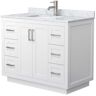 Wyndham Collection Miranda 42 in. W x 22 in. D x 33.75 in. H Single Sink Bath Vanity in White with White Carrara Marble Top