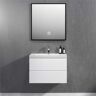 Abruzzo Angela 30 in. W x 18.7 in. D x 20.5 in. H Wall Mounted Bathroom Vanity in Glossy White with Glossy White Sink