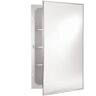 Jensen Styleline 16 in. W x 20 in. H x 3.75 in. D Recessed Medicine Cabinet in Stainless Steel