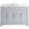 Simply Living 48 in. W x 22 in. D x 34 in. H Bath Vanity in Grey with Calacatta White Engineered Marble Top