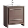 Fresca Allier 30 in. Bath Vanity in Gray Oak with Ceramic Vanity Top in White with White Basin