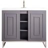 James Martin Vanities Alicante 39.4 in. W x 15.6 in. D x 35.5 in. H Bath Vanity in Grey Smoke with White Glossy Resin Top