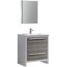 Fresca Allier Rio 30 in. Modern Bathroom Vanity in Ash Gray with Ceramic Vanity Top in White and Medicine Cabinet