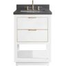 Avanity Allie 25 in. W x 22 in. D Bath Vanity in White with Gold Trim with Quartz Vanity Top in Gray with White Basin