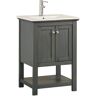 Fresca Bradford Regal 24 in. W Traditional Bathroom Vanity in Gray with Ceramic Vanity Top in White with White Basin