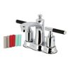 Kingston Kaiser 4 in. Centerset 2-Handle Bathroom Faucet with Plastic Pop-Up in Polished Chrome
