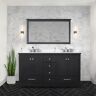 Lexora Dukes 60 in. W x 22 in. D Espresso Double Bath Vanity and Cultured Marble Top