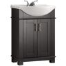 Fresca Hudson 24 in. W Traditional Bathroom Vanity in Black with Ceramic Vanity Top in White with White Basin