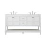 Timeless Home 60 in. W x 22 in. D x 34 in. H Single Bathroom Vanity in White with White Engineered Stone and White Basin