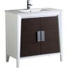 FINE FIXTURES Imperial 36 in. W x 18.11 in D x 33.5 in. H Bathroom Vanity in Gray and White with White Ceramic Top