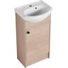 18.1 in. W x 14.4 in. D x 34.6 in. H Freestanding Design Plain Light Oak Bath Vanity in Brown with Ceramic Sink Top