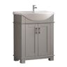 Fresca Hudson 30 in. W Traditional Bathroom Vanity in Gray with Ceramic Vanity Top in White with White Basin
