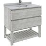 Fresca Formosa 36 in. W x 20 in. D x 35 in. H Bath Vanity in Ash with White Vanity Top with White Single Sink