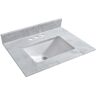 WOODBRIDGE Newton 31 in. x 22 in. Carrara Marble Vanity Top with Square Sink for 4-inch Centerset Installation in Carrara White