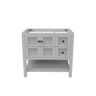 castellousa Alicia 35 in. W x 21.75 in. D x 32.75 in. H Bath Vanity Cabinet without Top in Matte Gray with Black Knobs