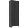 23.5 in. W x 11.75 in. D x 72 in. H Bathroom Black Linen Cabinet