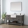 SUDIO Wesley 60 in. W x 22 in. D Bath Vanity in Weathered Gray with Engineered Stone Top in Ariston White with White Sink