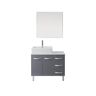 Virtu USA Tilda 36 in. W x 22 in. D x 29 in. H Single Sink Bath Vanity in Gray with Top and Mirror
