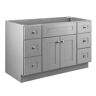 Design House Brookings RTA Plywood 48 in. W x 21 in. D x 31.5 in. H 2-Door 6-Drawer Shaker Bath Vanity Cabinet without Top in Gray