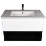 ART BATHE Matthew 30 in. W x 18.5 D Wall Mounted Bath Vanity in White with Ceramic Sink in White