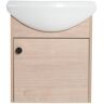 14.5 in. W x 18.1 in. D x 21 in. H in Single Water Tank Bath Vanity in Plain Light Oak with White Ceramic Top