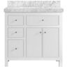 Willow Collections Sonoma 36 in. W x 22 in. D x 36 in. H Single Sink Bath Vanity Center in White with 2" Carrara Marble Top