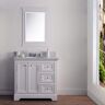 Water Creation Derby 36 in. W x 34 in. H Vanity in white with Marble Vanity Top in Carrara White with White Basin and Faucet