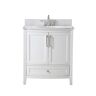 Runfine Harper 30 in. W x 22 in. D x 34 in. H Bath Vanity in white with Carrara Engineered Stone Top with White Basin