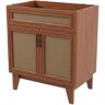 JONATHAN Y Javer 30 in. W x 18 in. D x 33 in. H Rattan 2-Shelf Bath Vanity Cabinet without Top (Sink Basin Not Included), Walnut