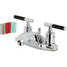 Kingston Kaiser 4 in. Centerset 2-Handle Bathroom Faucet with Plastic Pop-Up in Polished Chrome