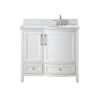 Runfine Harper 36 in. W x 22 in. D x 34 in. H Bath Vanity in white with Carrara Engineered Stone Top with White Basin