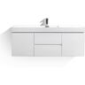 Fortune 60 in. W Bath Vanity in High Gloss White with Reinforced Acrylic Vanity Top in White with White Basin