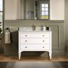 WOODBRIDGE Roma 43 in. W x 22 in. D x 34 in. H Bath Vanity in White with Carrara White Marble Vanity Top with White Basin