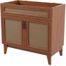 JONATHAN Y Javer 36 in. W. x 18 in. D x 33 in. H Rattan 2-Shelf Bath Vanity Cabinet without Top (Sink Basin not Included), Walnut