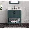 Home Decorators Collection Sherway 31 in W x 22 in D x 35 in H Single Sink Freestanding Bath Vanity in Antigua Green With White Carrara Marble Top