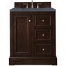 James Martin Vanities De Soto 31.3 in. W x 23.5 in.D x 36.3 in. H Single Vanity in Burnished Mahogany with Quartz Top in Charcoal Soapstone