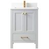 ROSWELL Shannon 24 in. W x 22 in. D 33.9 in. H Bath Vanity in Paris Grey with White Composite Stone Top