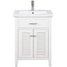 Design Element Cameron 24 in. W x 18.5 in. D Bath Vanity in White with Porcelain Vanity Top in White with White Basin