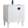 FINE FIXTURES Venezian 30 in. W x 18.11 in. D x 33 in. H Bathroom Vanity Side Cabinet in White Matte with White Ceramic Top