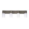 Lighting Theory Kirby 36.25 in. 4-Light Graphite and Painted Distressed Wood-look Metal Vanity Light