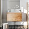 Eviva Madeira 36 in. W x 18 in. D x 18 in. H Single Bathroom Vanity in Oak with White Acrylic Top and White Integrated Sink