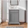 Eviva Elite Princeton 24 in. W x 23.5 in. D x 33.75 in. H Freestanding Bath Vanity in Gray with White Carrara Marble Top