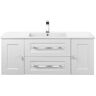 Cutler Kitchen and Bath Riga 48 in. x 18 in. D x 20 in. H 2 Single Sink Wall Mounted Vanity in White with Rectangular White Basin