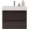 Fortune 30 in. W Bath Vanity in Dark Gray Oak with Reinforced Acrylic Vanity Top in White with White Basin