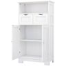 23.62 in. W x 11.42 in. D x 42.72 in. H White Modern Style Bathroom Freestanding Storage Linen Cabinet