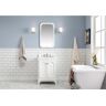 Water Creation Queen 24 in. Bath Vanity in Pure White with Quartz Carrara Vanity Top with Ceramics White Basins and Faucet