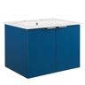 MODWAY Maybelle 24.5 in. W x 18.5 in. D x 24 in. H Vanity in Navy with White Ceramic Top
