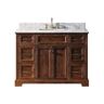 SUPREME WOOD 48 in. W x 22 in. D x 36 in. H Bath Vanity in Brown with White Marble Vanity Top with White Basin