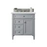 James Martin Vanities Brittany 30.0 in. W x 23.5 in. D x 34 in. H Bathroom Vanity in Urban Gray with Ethereal Noctis Quartz Top